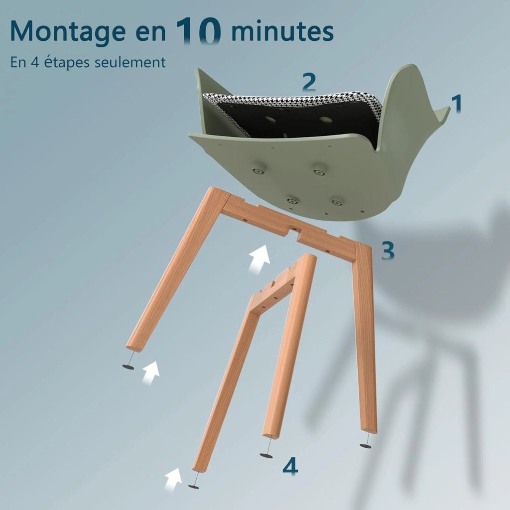 GrandCA HOME Set di Tavolo e Sedie da Pranzo, 100×100×76.5 CM Tavolo da Pranzo Rotondo, 4 Sedie da Cucina Imbottite in Colori Misti, per Sala da Pranzo, Cucina (Venature del Legno Scuro + WGPL)