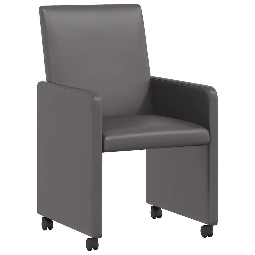 Sedie da Pranzo con Ruote 2 pcs Grigio 57 x 66 x 94 cm 42017819