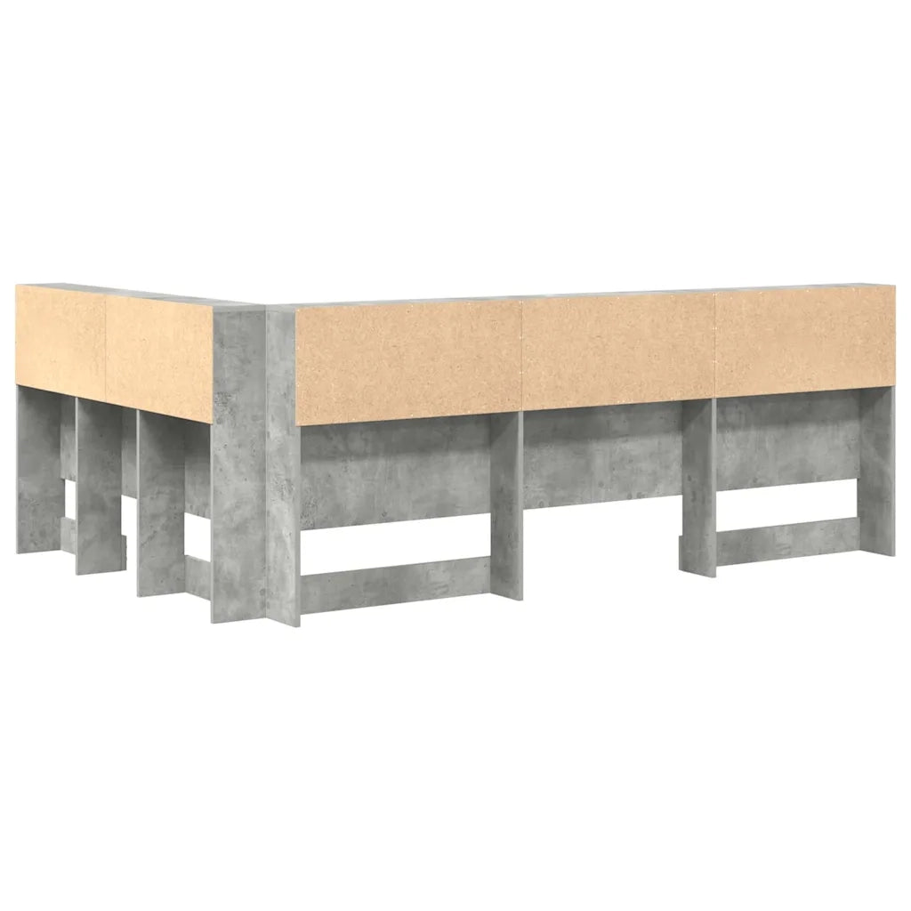 Testiera | Testata contenitore Grigio cemento 207,5 x 137,5 x 76,5 cm