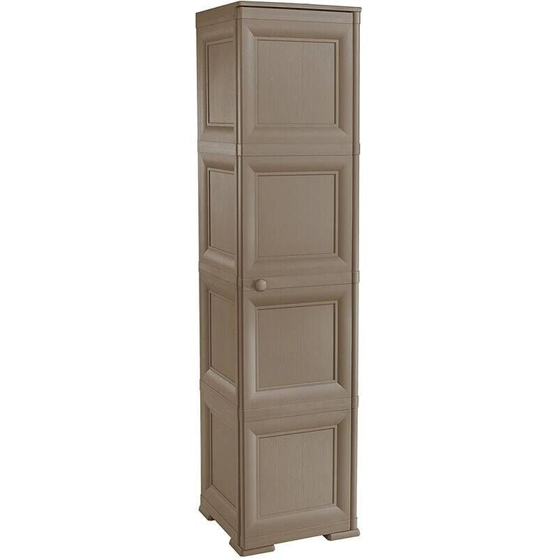 ARMADIO A COLONNA CON 4 MEZZI RIPIANI E 1 ANTA LISCIA WENGÈ DIMENSIONI 40X43X164H CM