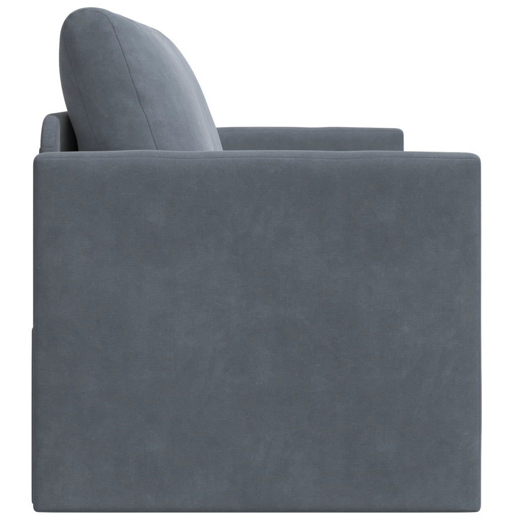 Divano Letto a Terra 2-in-1 Grigio Scuro 124x204x61 cm Velluto