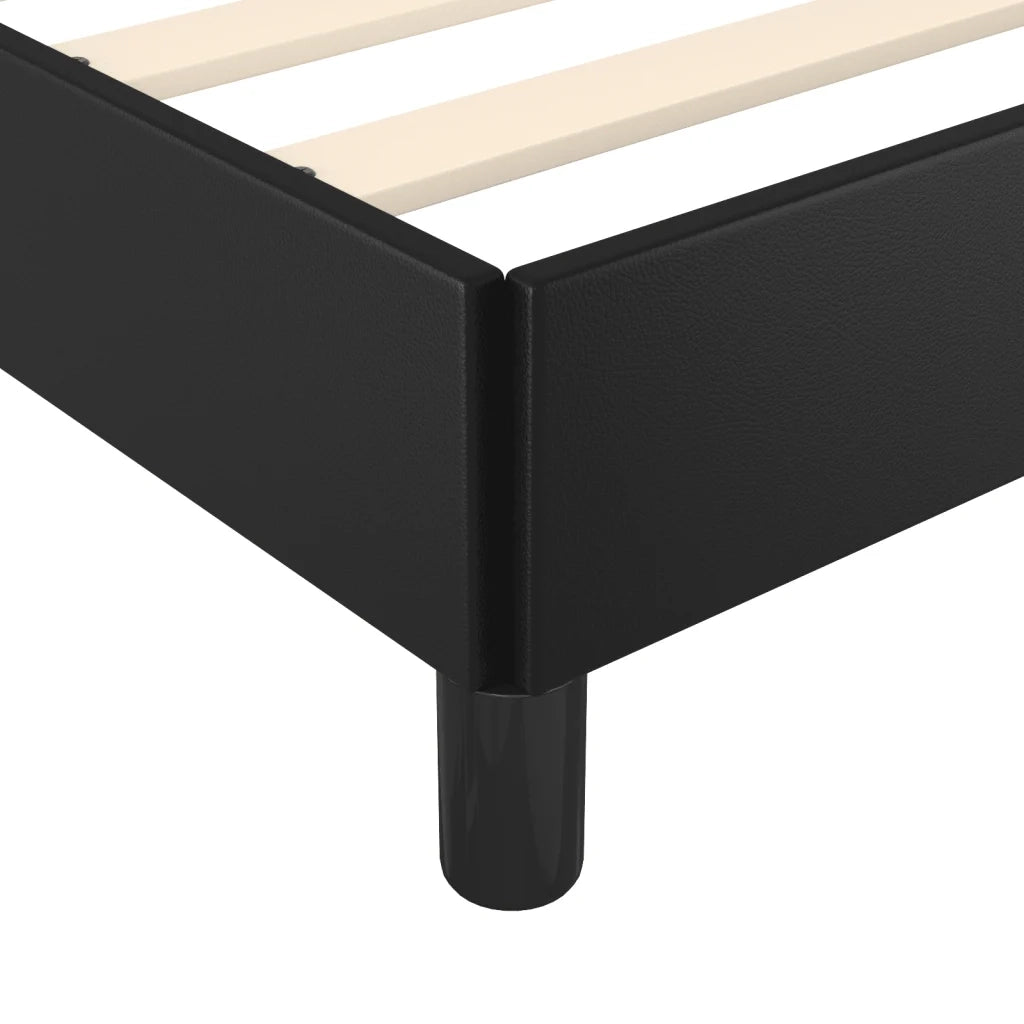 Giroletto con Testiera-Struttura Letto con testiera Nero 80x200 cm in Similpelle 982171