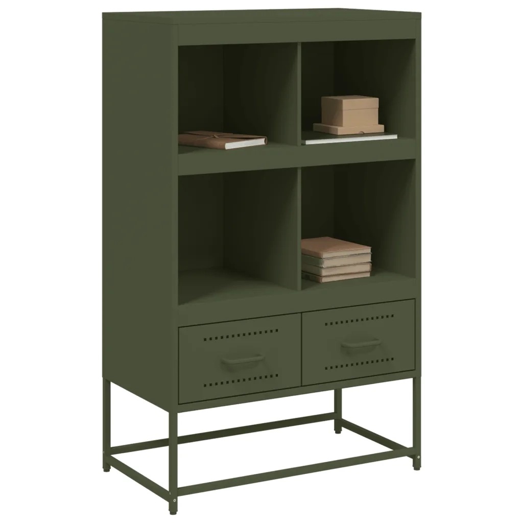 Credenza | Madia | Buffet da pranzo | Armadio da pranzo Verde Oliva 68x39x111,5 cm in Acciaio