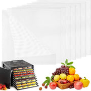 Pacco di 8 pezzi di silicone per asciugare verdure 35,5 x 35,5 cm, materiale riciclabile, BPA-free, design quadrato, rivestimento non aderente per asciugatrici di verdure e frutta.