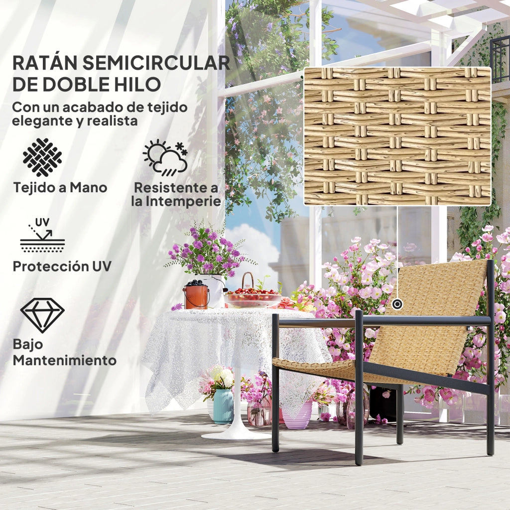 Sedia da giardino in rattan con braccioli ¨C Minimal ¨C 74x61x81 cm