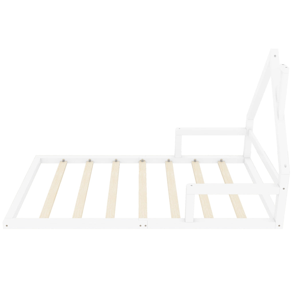 Letto per bambini a forma di casa 90x200 cm in pino e MDF; bianco