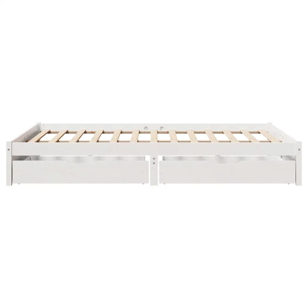 Letto senza Materasso-Struttura Letto Bianco 150x200 cm Legno Massello di Pino 806081