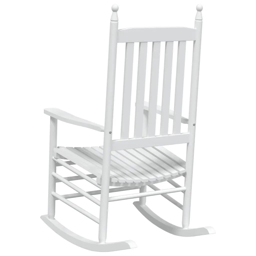 Sedie a Dondolo Sedute Curve 2 pz Bianche Legno Massello Abete 3281588