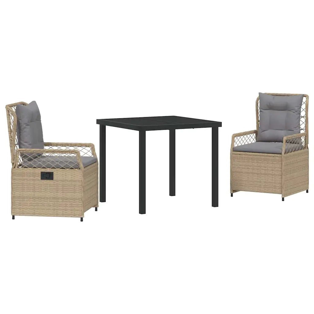 Set da Pranzo per Giardino 3 pcs Beige e Grigio Chiaro 3381002