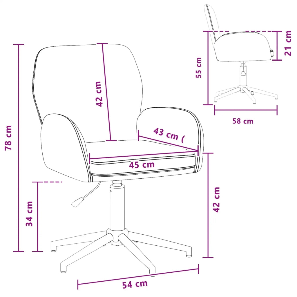 Sedia da scrivania girevole 54 x 58 x 90 cm Grigio Scuro 42034337