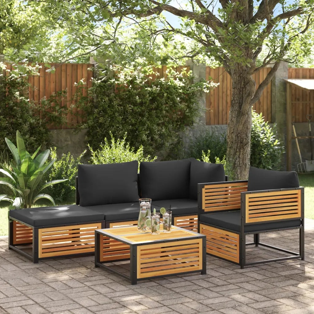 vidaXL Sedia da Giardino con Cuscini in Legno Massello di Acacia