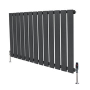 Radiatore Orizzontale 600 x 910 mm con Valvole TRV Grigio Antracite