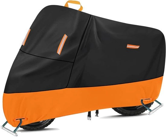 Copertura motore idrorepellente per esterno e interno | Copertura motore Oxford con strisce riflettenti, fori di ventilazione e fermaglie impermeabili (4XL: 295 x 110 x 140 cm)