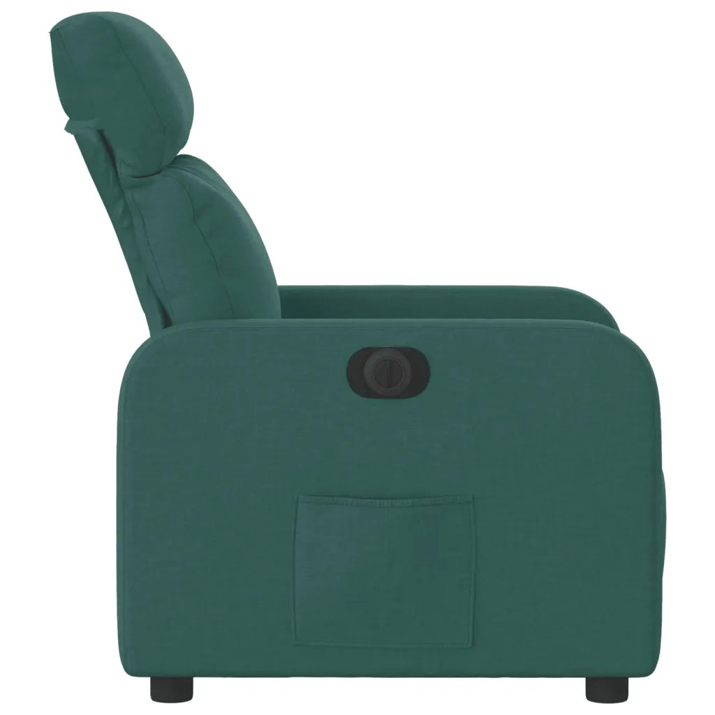 Poltrona Elettrica Reclinabile Verde Scuro in Tessuto 3206687