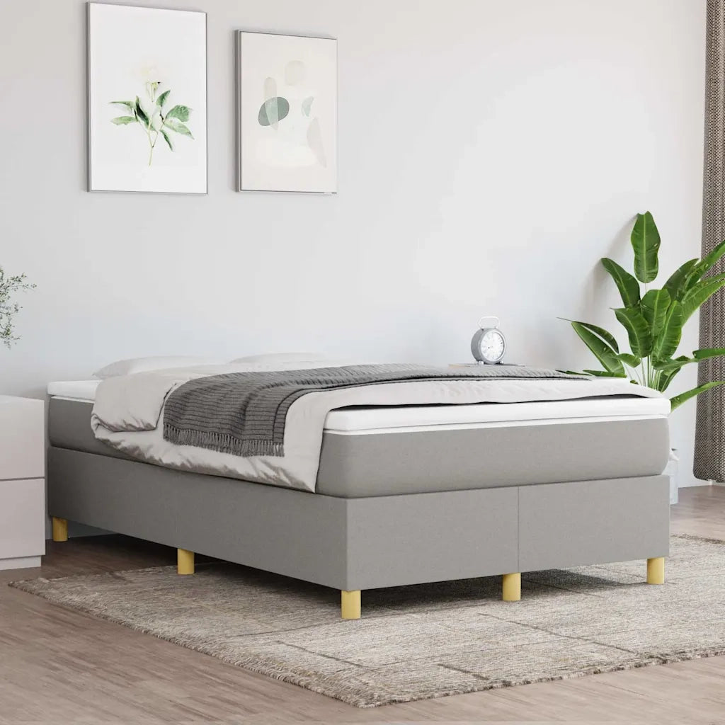 Giroletto a Molle con Materasso Grigio Chiaro 120x190cm Tessuto 3269690