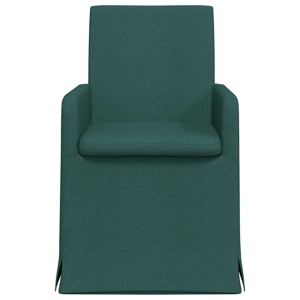 Sedie da pranzo 2 pcs Verde scuro 57 x 67 x 95 cm Tessuto