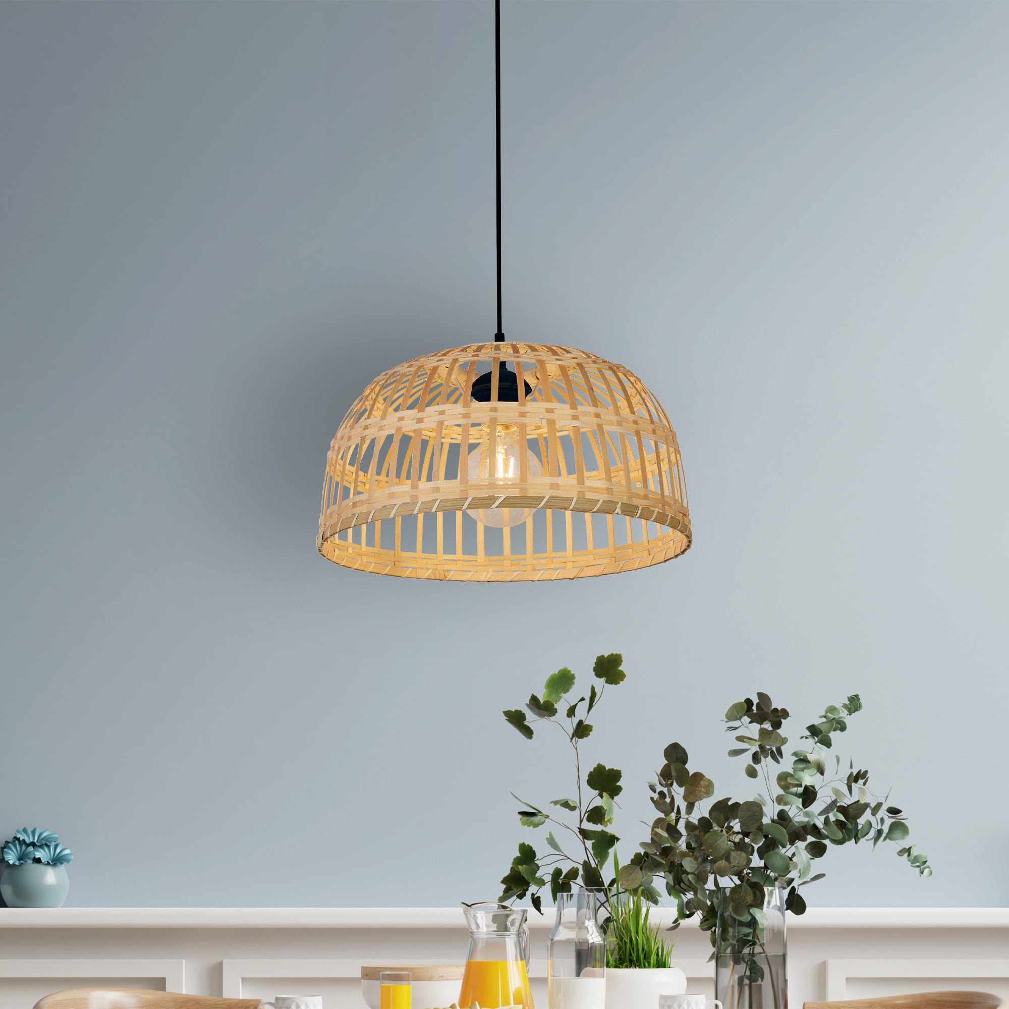 Sospensione Nordica Bali Policarbonato Nero 1 Luce E27