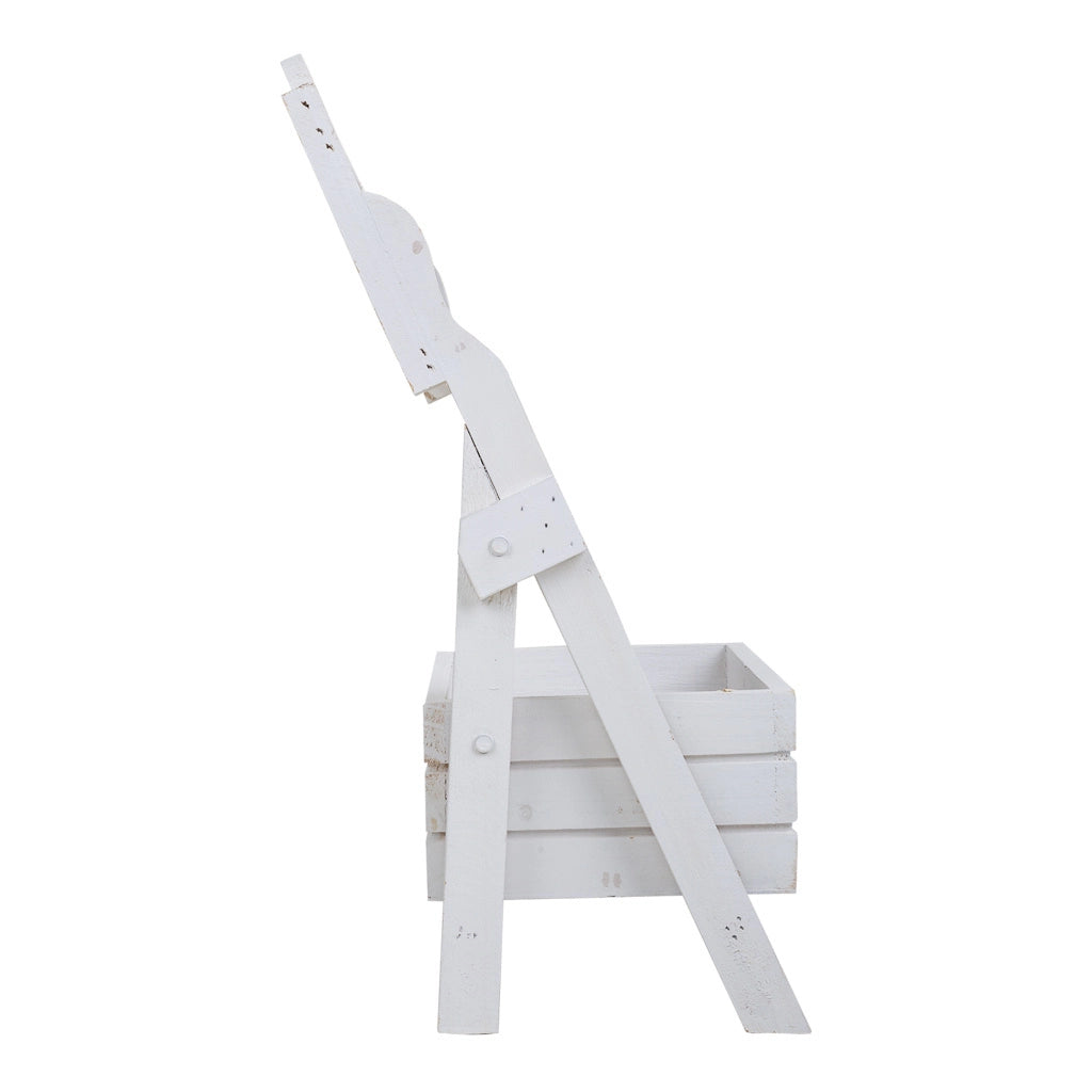Cesto in legno con bordo bianco 26x16x43h
