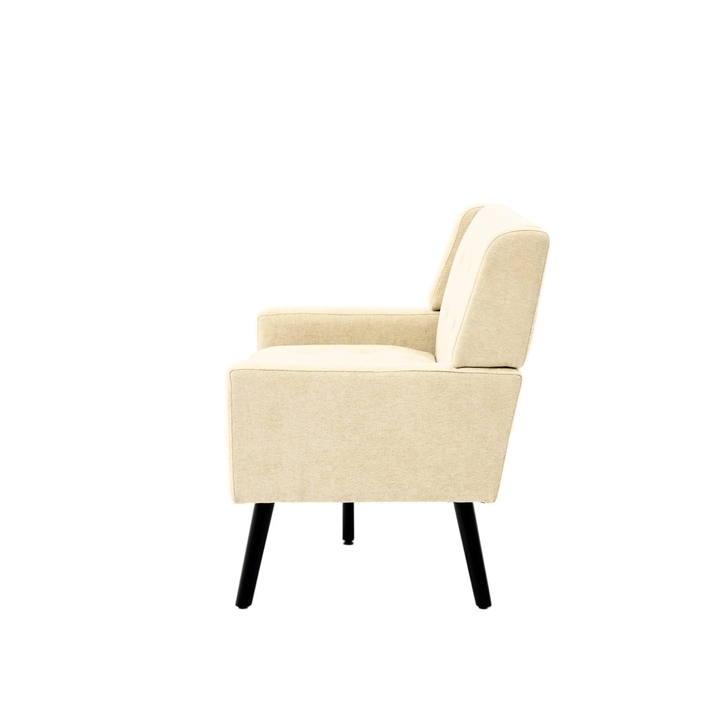 Panca in lino premium - Zephmum - 2 posti - Gambe in legno massello - Cuscini in schiuma ad alta densit¨¤