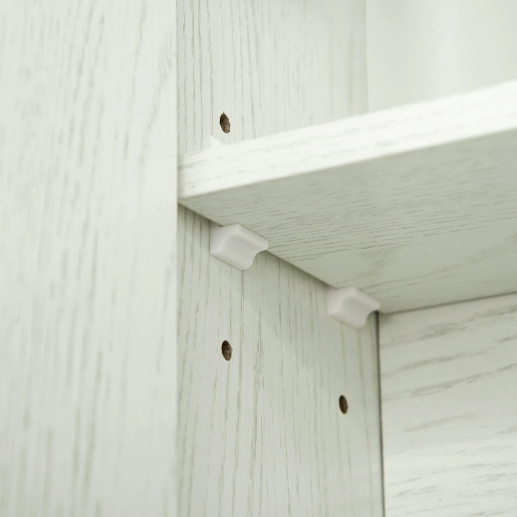 Specchio Mobile Bagno con 3 Ante ¨C Zephmum ¨C Bianco Legno 90x15x75 cm