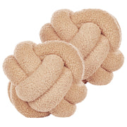 Set di 2 Cuscini Decorativi Cuscino Nodo Velluto beige 20 x 20 cm Accessori Decorativi