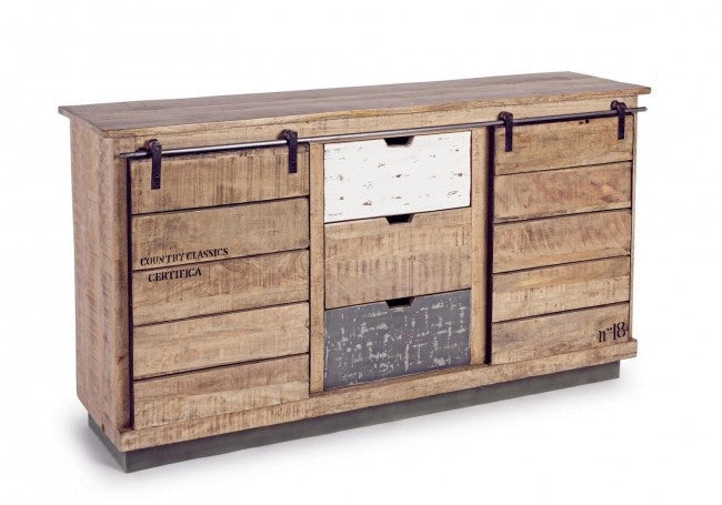 Credenza 2 Ante 3 Cassetti Tudor in Legno