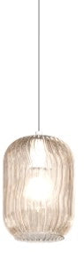 PLAFONIERA CROMO 1 LUCE VETRO AMBRA 1181CR-PL1-AM