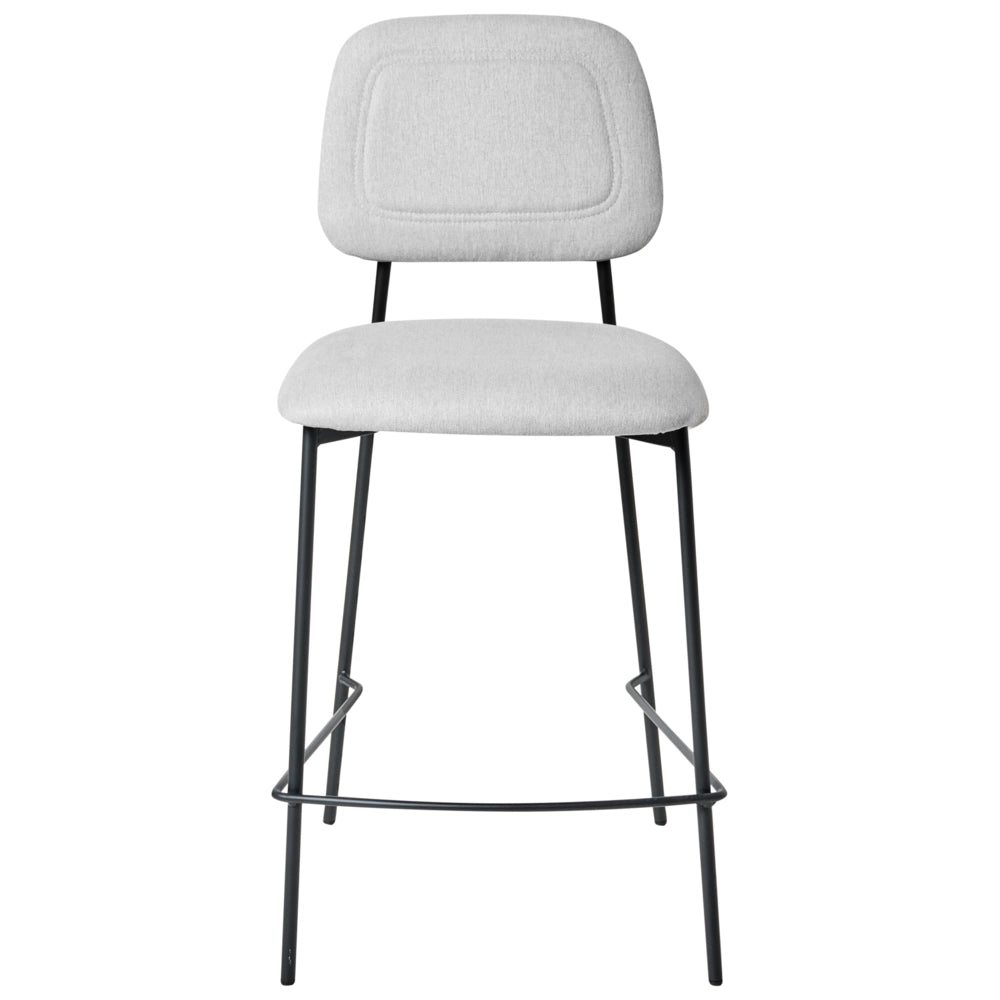Set di sedie da bar imbottita in finto lino grigio chiaro arredi da sala da pranzo Design Glam