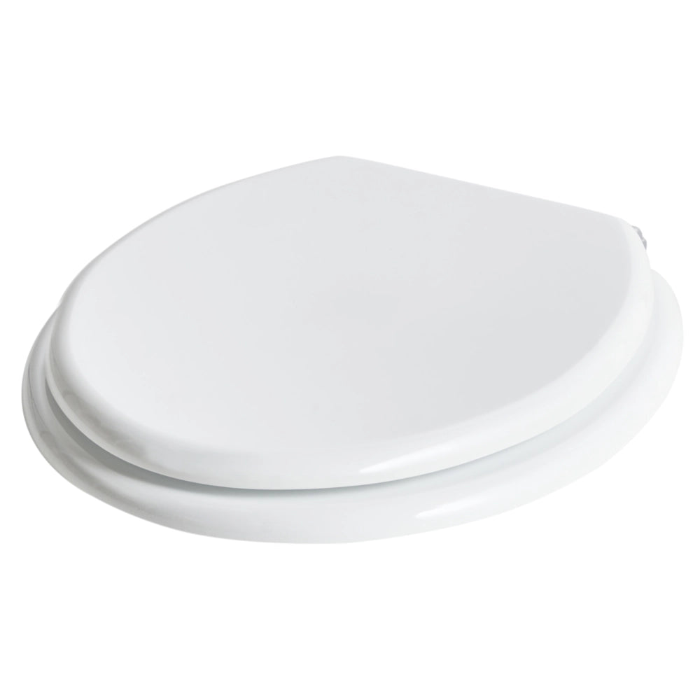 Sedile WC Soft Close MDF bianco lucido 46 x 38 cm Sistema di sgancio rapido Stile tradizionale WC bagno