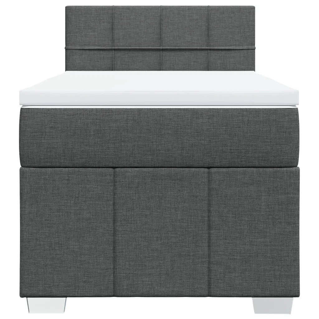 Giroletto a Molle con Materasso Grigio Scuro 90x200 cm Tessuto