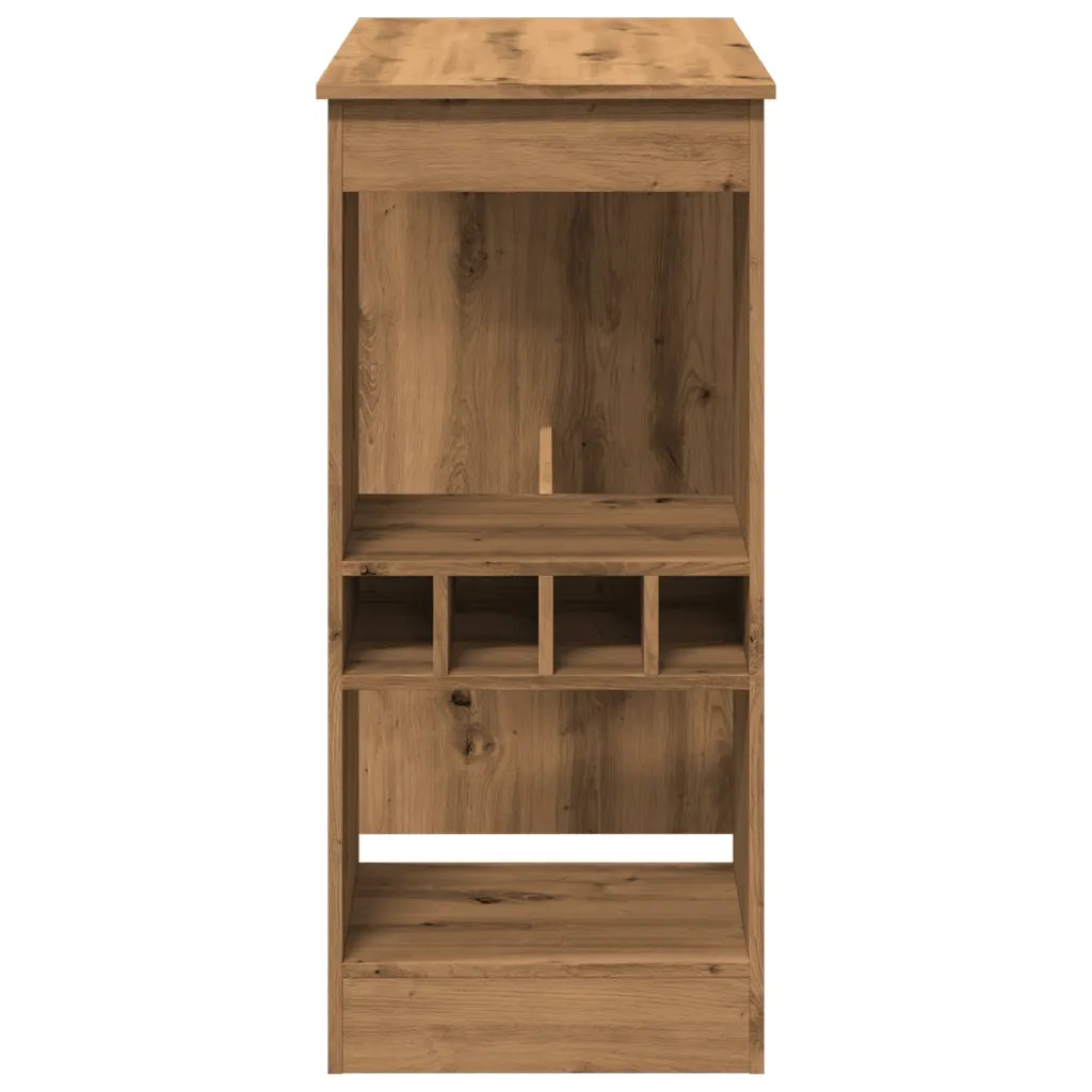 Tavolo Bar con Rastrelliera Rovere 90x47,5x103,5 cm Multistrato 854345
