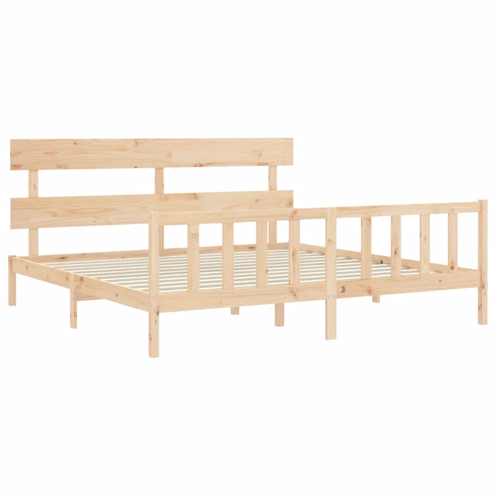 Giroletto senza Materasso-Struttura Letto 200x200 cm in Legno Massello di Pino 815826