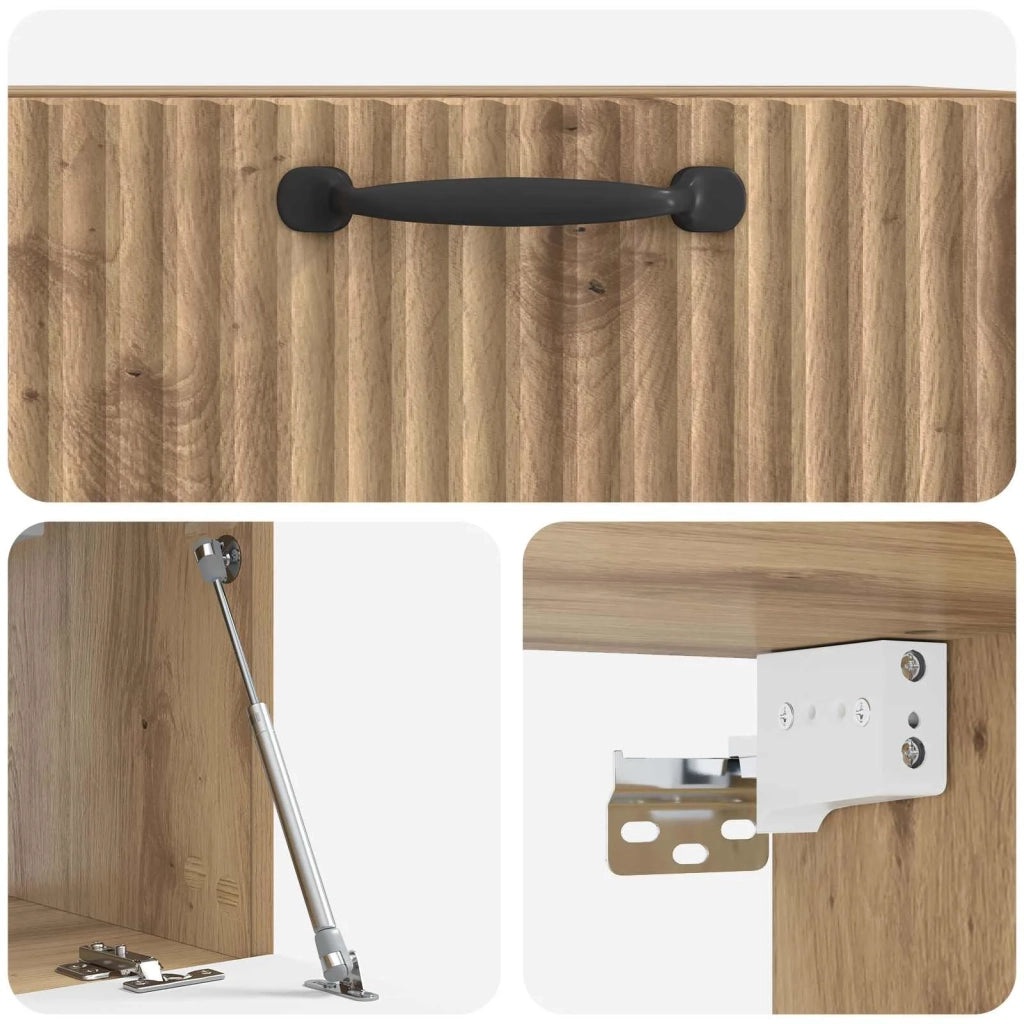 Mobile Porta TV da Muro Rovere Artigianale 59,5 x 31 x 30 cm
