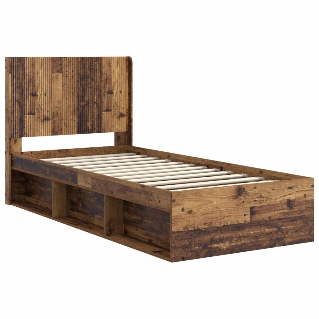 Struttura del letto con stoccaggio e testata Legno antico 3413899