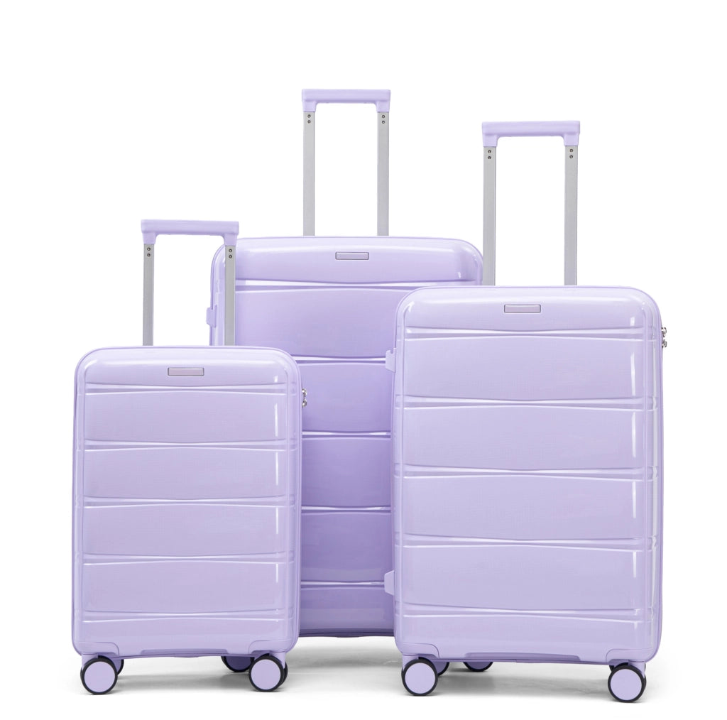 SET VALIGIE 3 Pezzi 51/61/71 cm PP Viola con Lucchetto