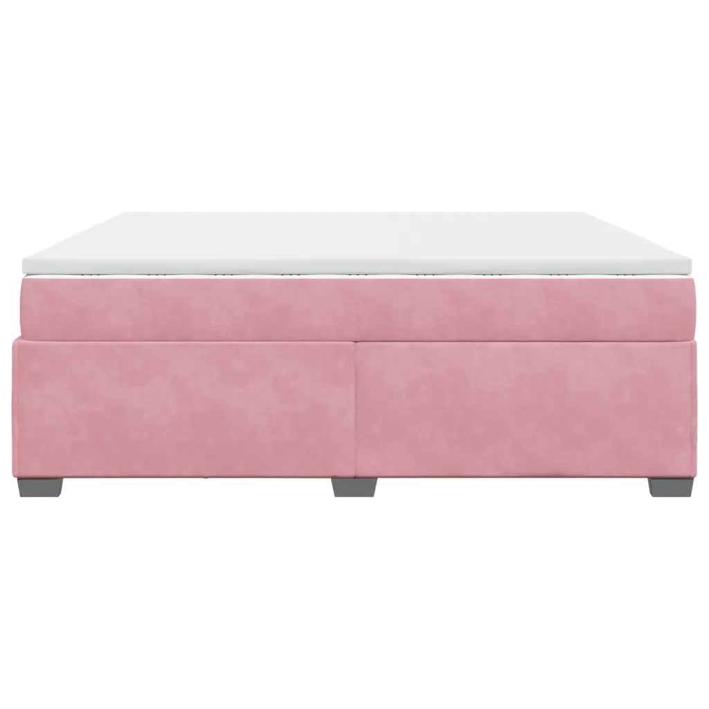Giroletto a Molle con Materasso Rosa 200x200 cm in Velluto 3285310