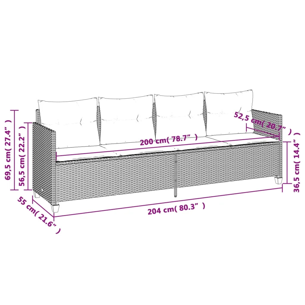 Lettino Prendisole | Sdraio da giardino | Lettino da sole con Cuscini Grigio Chiaro?in Polyrattan