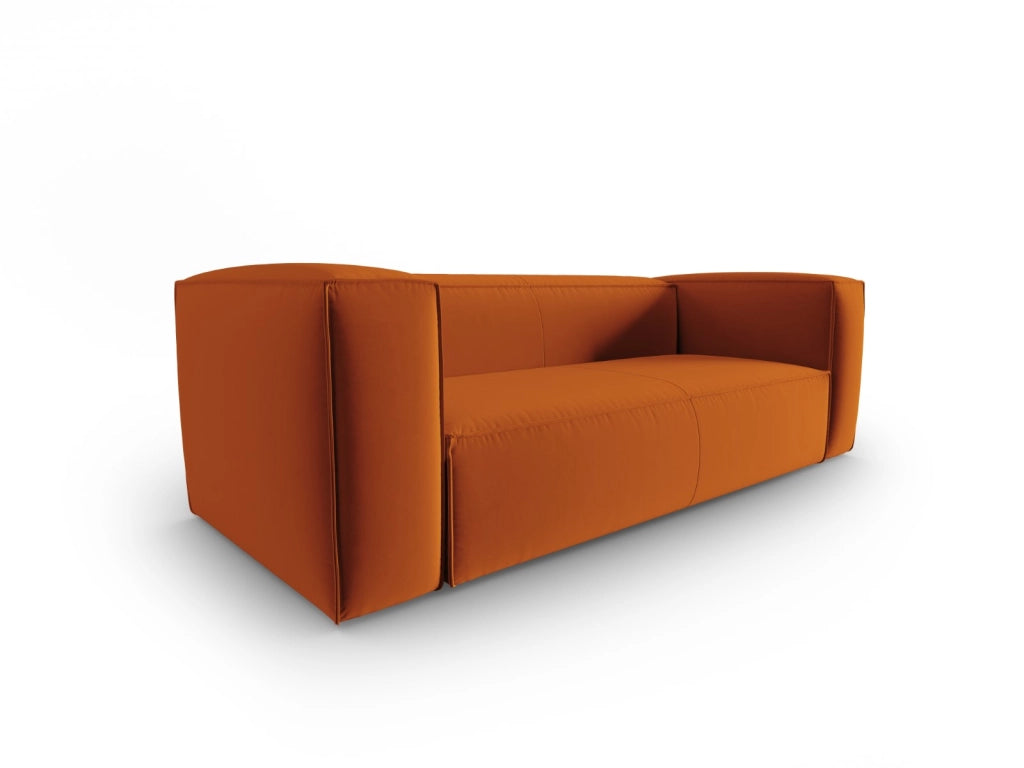Cosmopolitan Design - Divano "Mackay" 3 posti in velluto terracotta 
