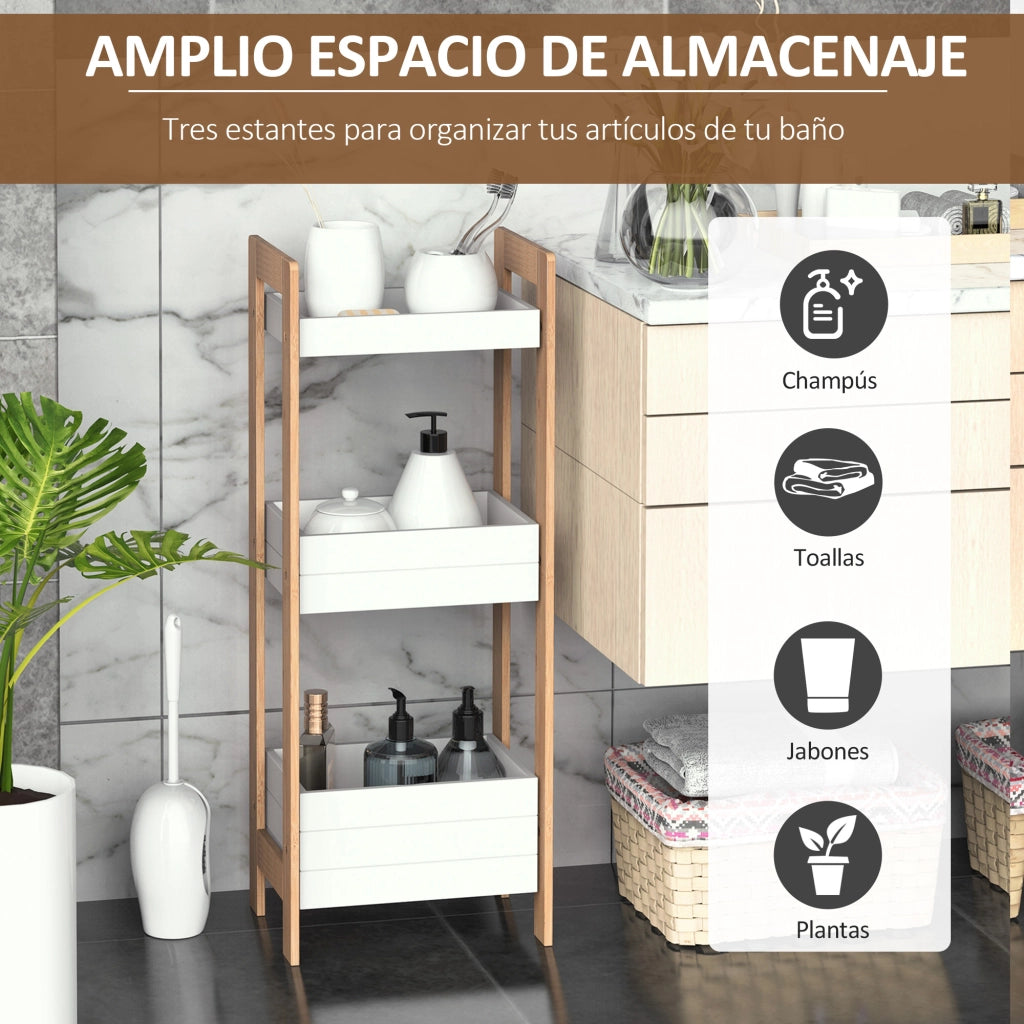 Mobile Bagno con Ripiani ¨C zephmum ¨C Bianco 27.5x20.8x74 cm