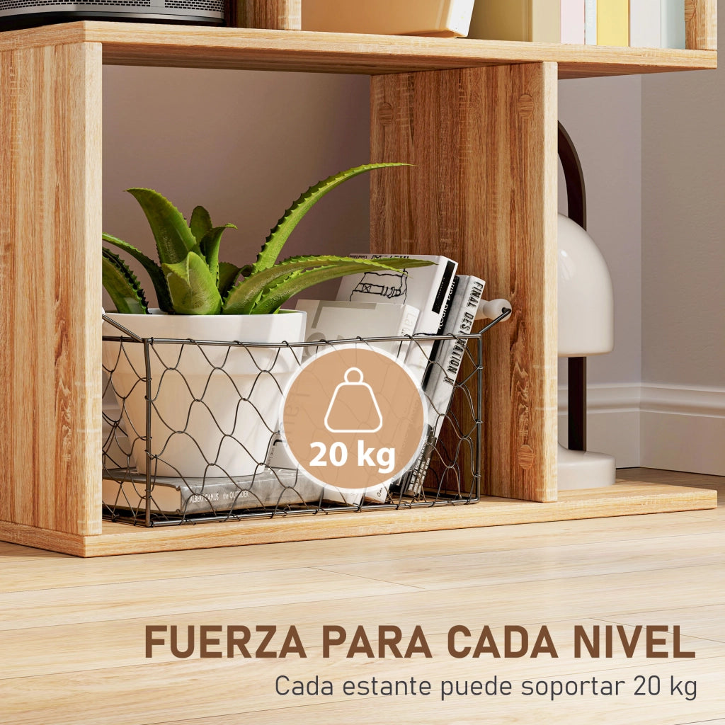 Libreria 5 Livelli ¨C zephmum ¨C Legno Naturale 24x60x184,5 cm