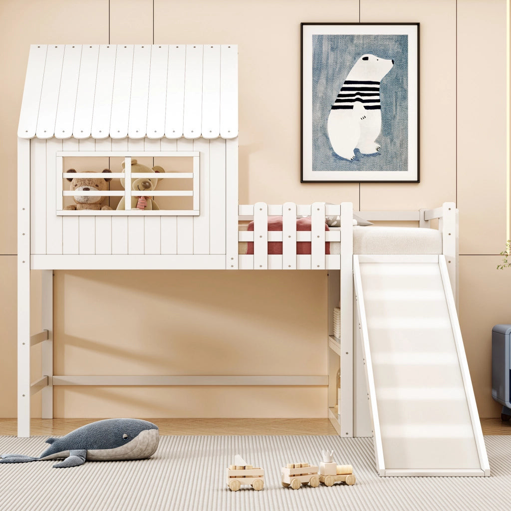 letto per bambini legno massello e mdf bianco 90 x 200 cm