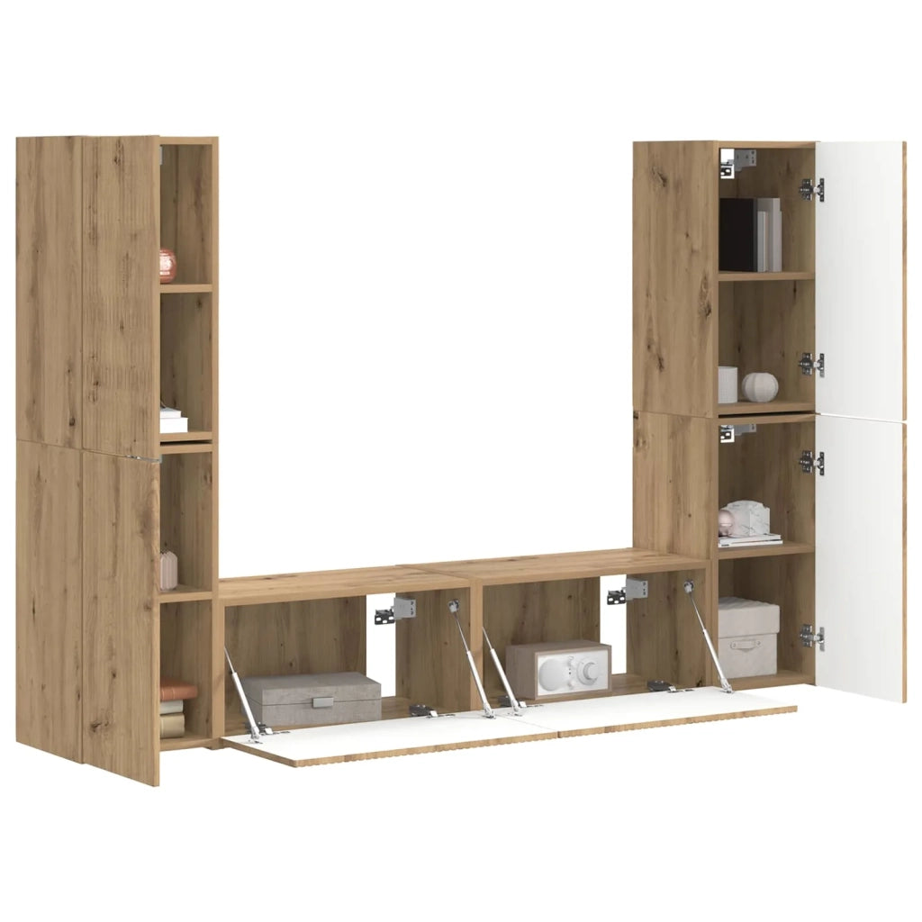 Set mobile TV 6 pcs Rovere artigianale Legno multistrato
