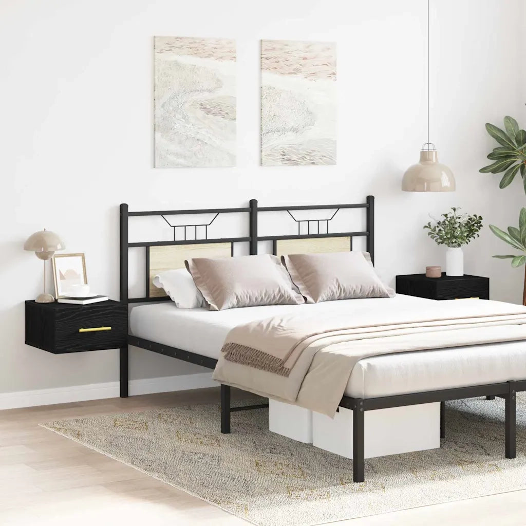 Armadio da Notte 2 pcs Rovere Nero 35 x 35 x 20 cm 863787