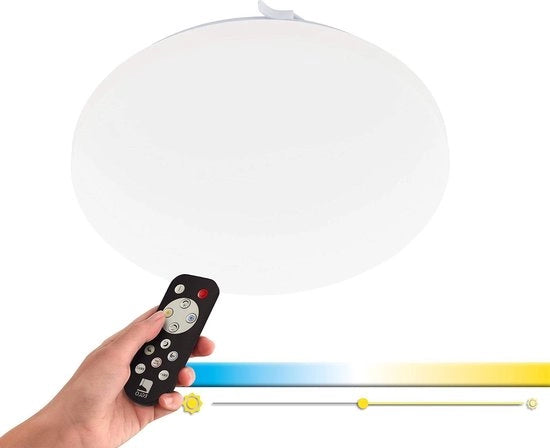 Lampada da soffitto per bagno Lampada da soffitto Access LED 1 punto di luce effetto cristallo acciaio plastica bianca regolazione a distanza IP44 Ø 30 cm regolazione di colore caldo/freddo