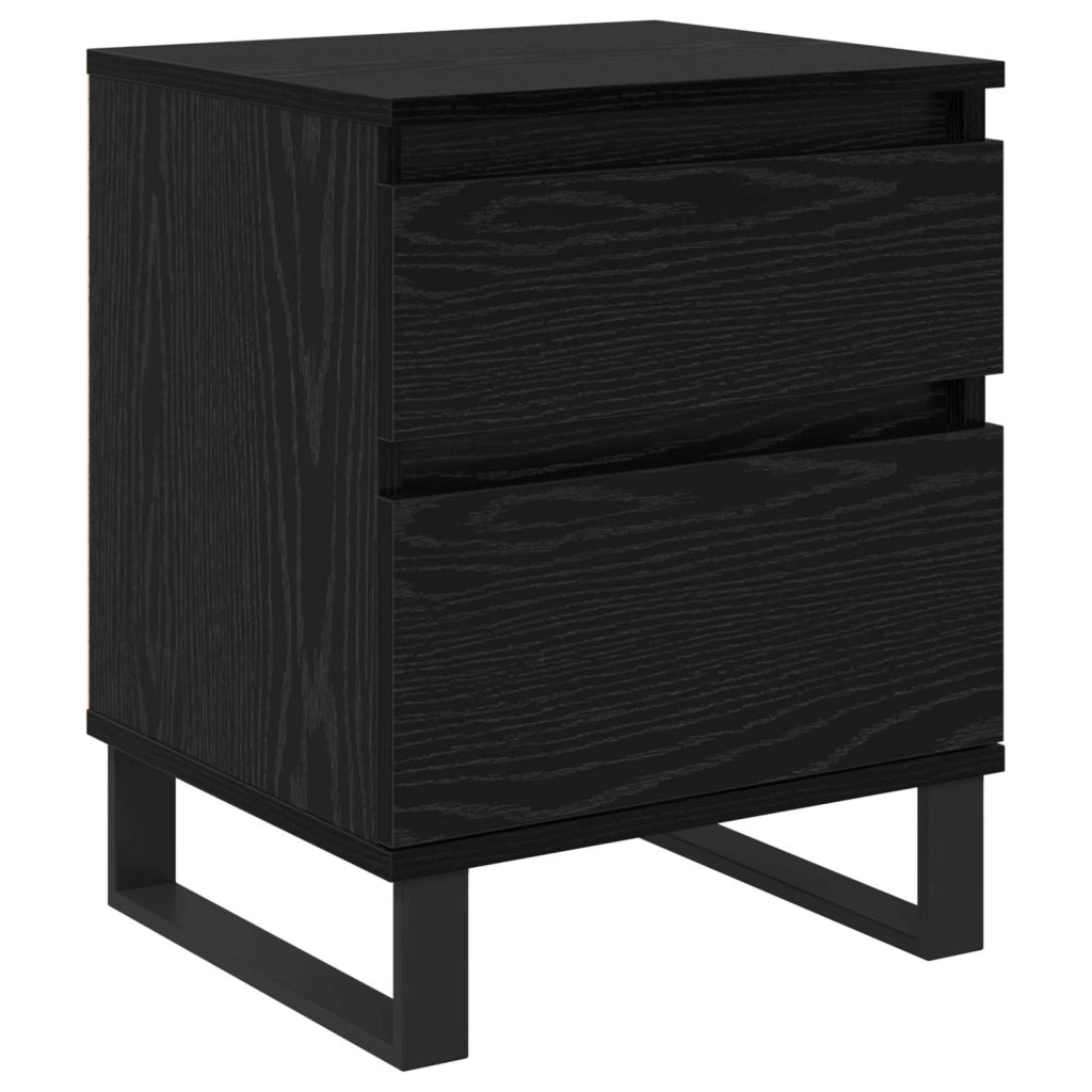 Armadio da Notte Rovere Nero 40 x 35 x 50 cm Legno multistrato