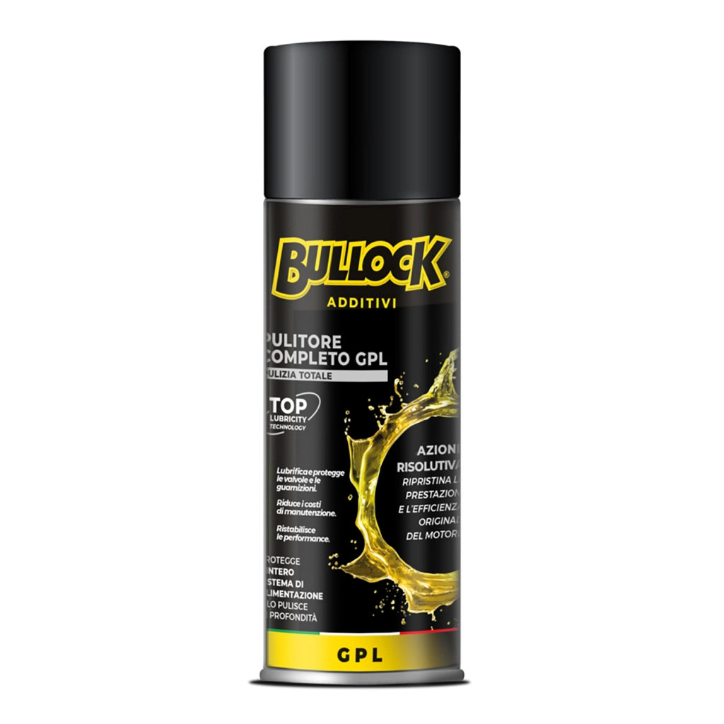 Bullock Pulitore Completo Motore Top Lubricity, Additivo Benzina, Diesel, GPL, Pulisce Iniettori e Valvole, Riduce Attrito, Consumi ed Emissioni, Ripristina Potenza, Catalizzatore Sicuro