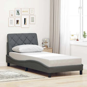 Giroletto senza Materasso Grigio Scuro 80x200 cm Tessuto