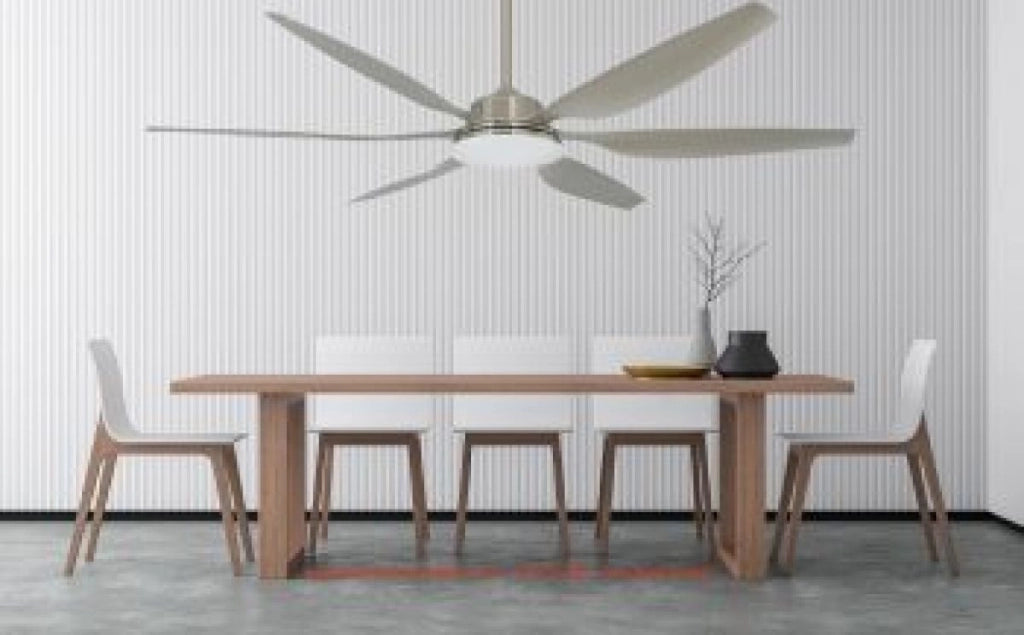 Vam Ventilatore da soffitto a risparmio energetico Eco-LED 167 cm nichel sabbiato con luce a LED
