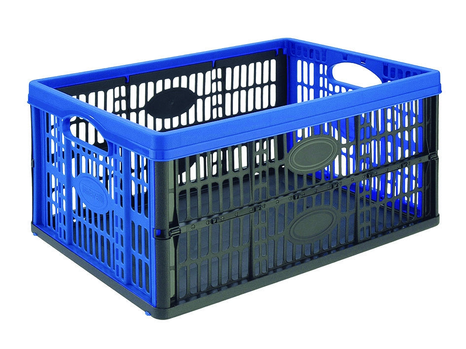 CESTO PIEGHEVOLE VOILA' COLORE NERO/AZZURRO  cm.47,5x35x4,323,6h. lt.32    TONTARELLI