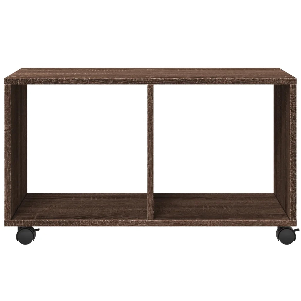 Mobiletto con Ruote Rovere Marrone 72x33x42,5 cm in Truciolato